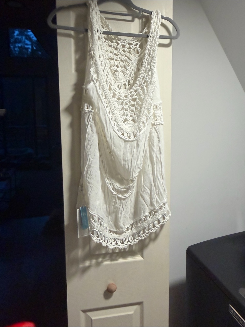 Cupshe Ivory Crochet Mini Cover-Up Dress